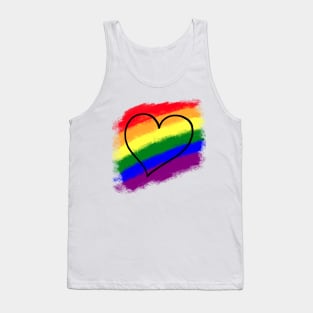 Gay Pride Rainbow Heart Pastel Painting Tank Top